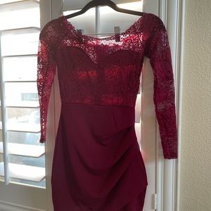 Windsor Cranberry Lace  mini dress